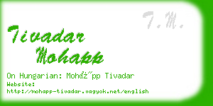 tivadar mohapp business card